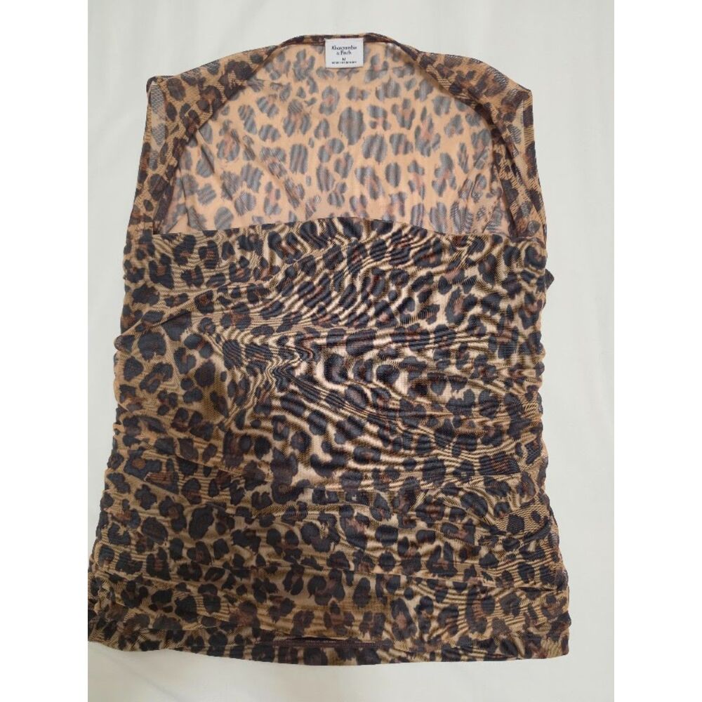 Abercrombie & Fitch Paloma Mesh Top leopard print M